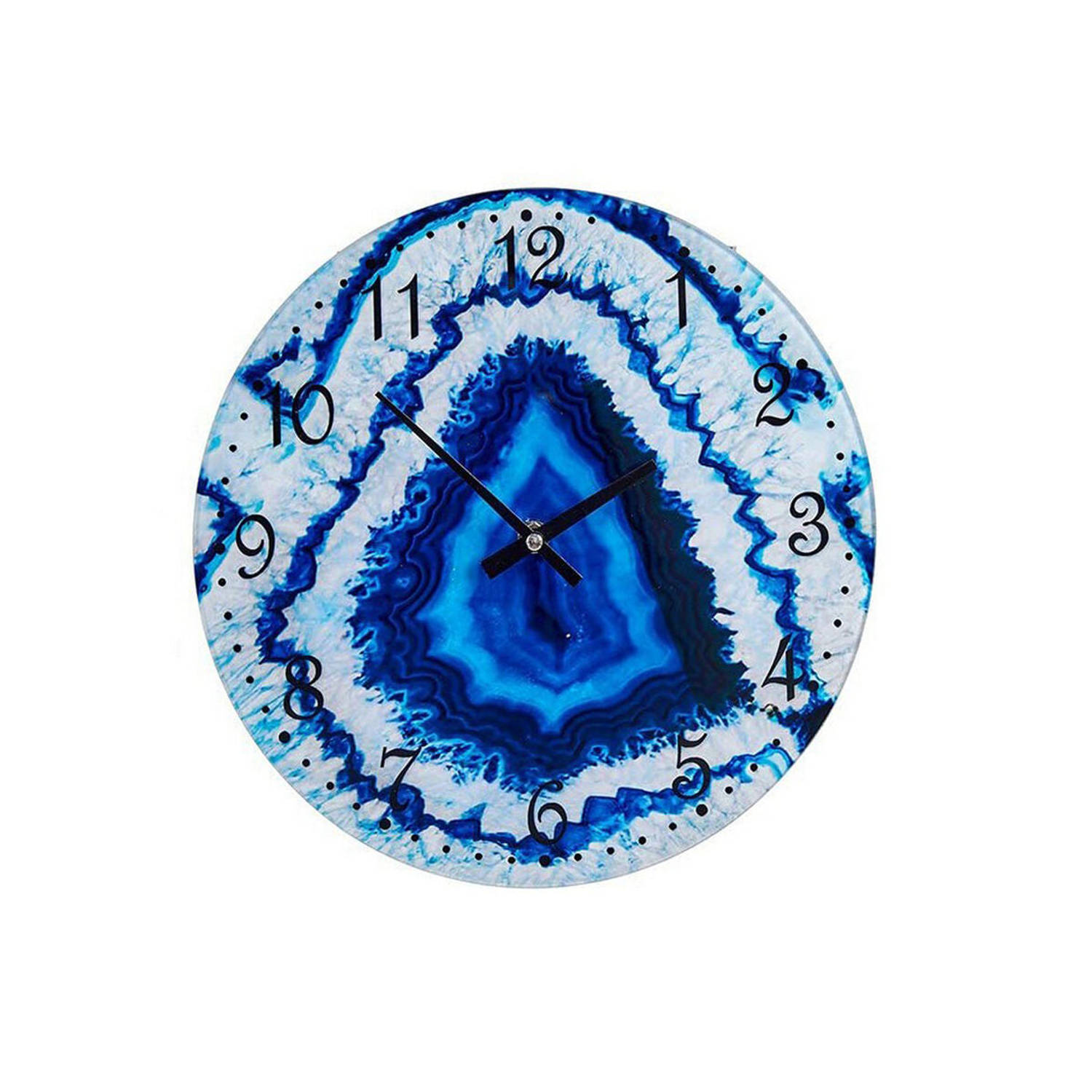 Muurklok Blauw Kristal (30 x 4 x 30 cm)