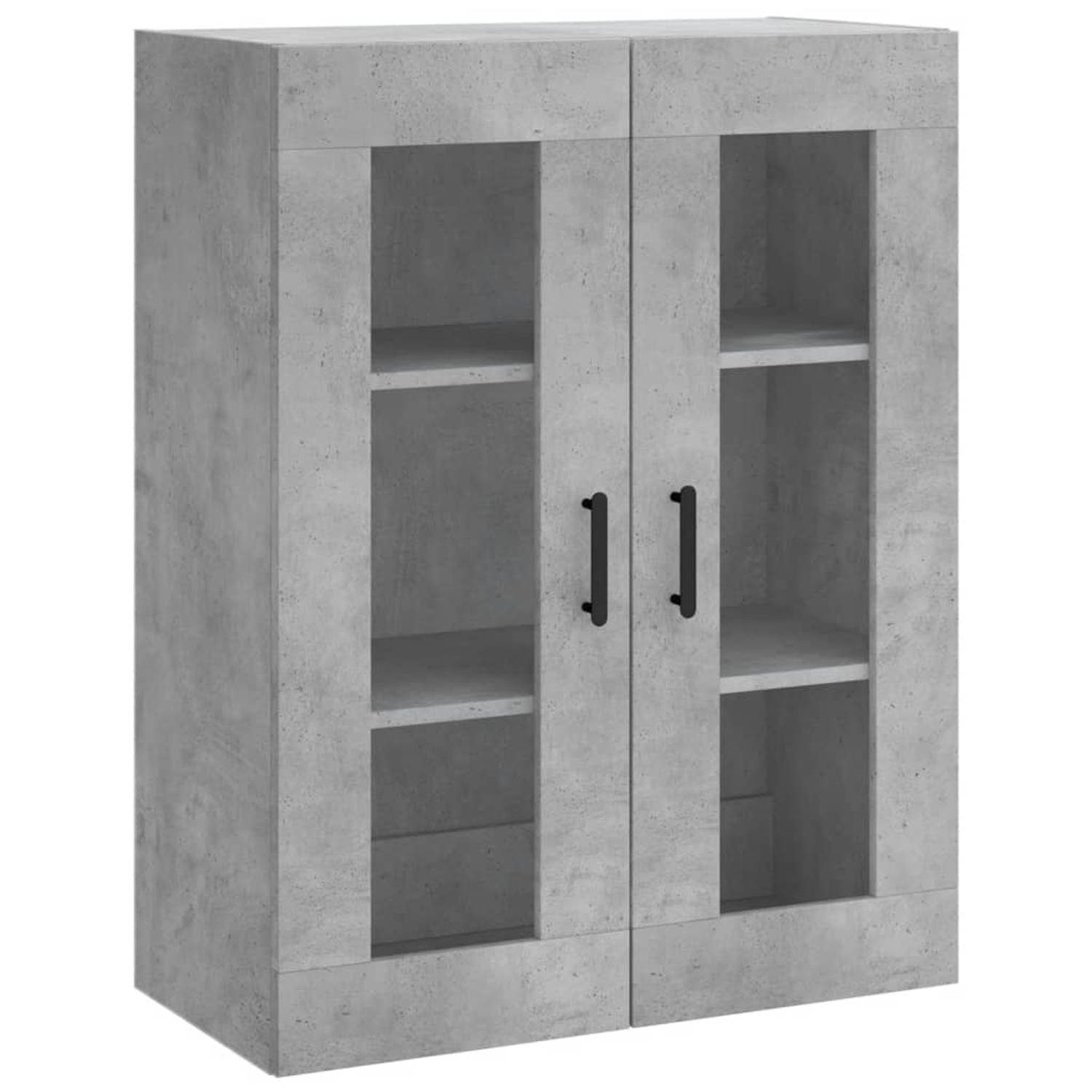 The Living Store Wandgemonteerde Kast - Betongrijs - 69.5 x 34 x 90 cm (B x D x H)