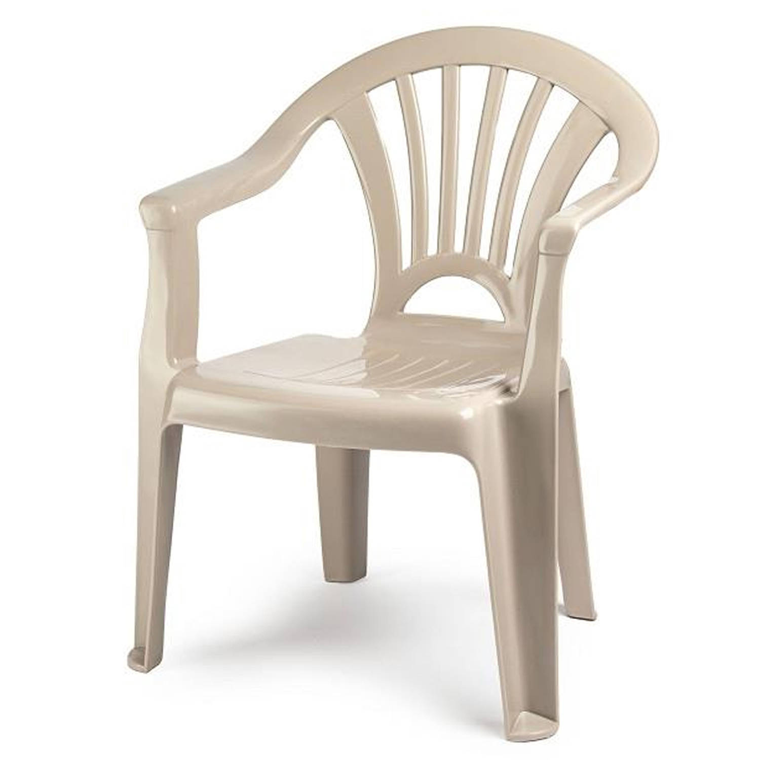 Plasticforte Kinderstoel van kunststof - beige - 35 x 28 x 50 cm - tuin/camping/slaapkamer