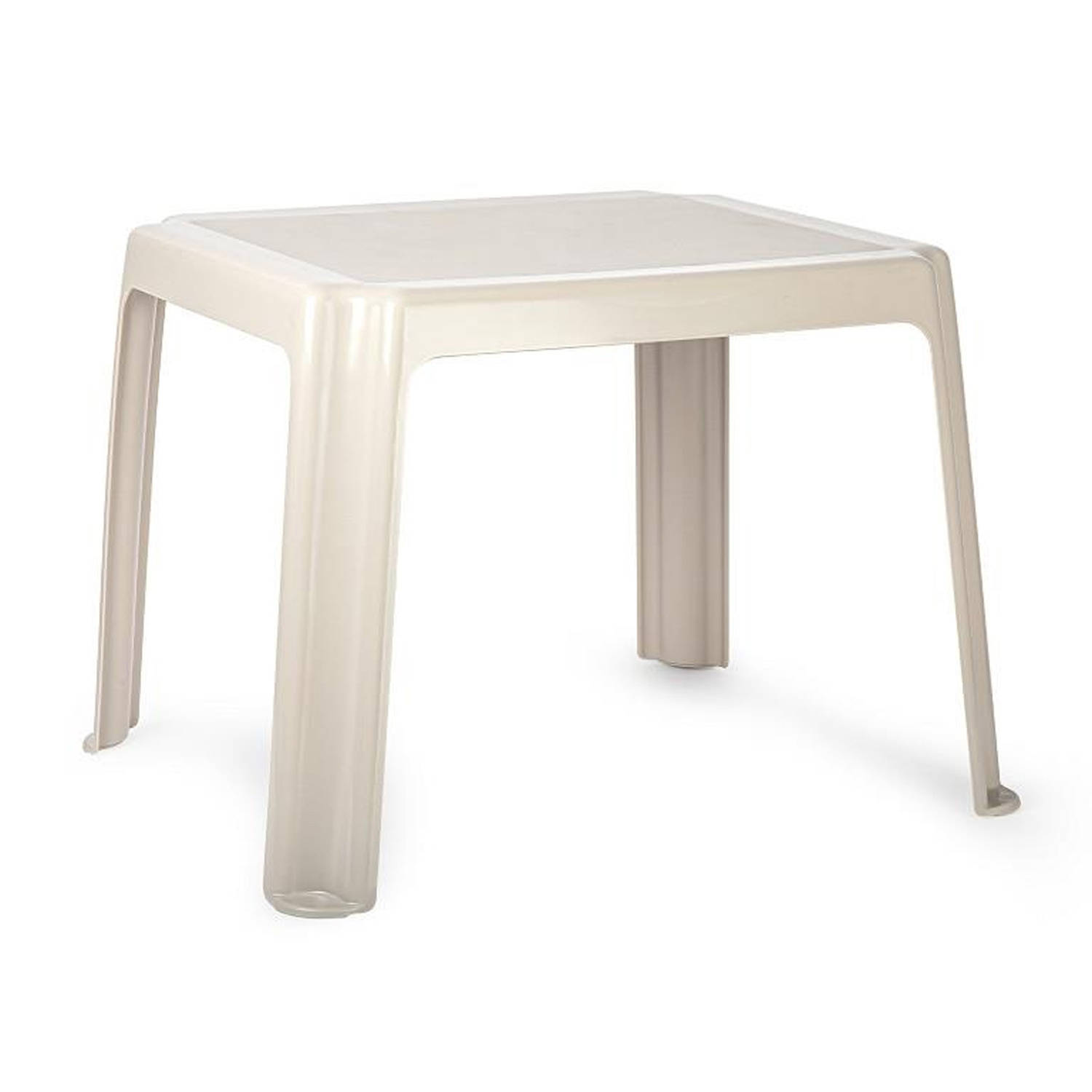 Forte Plastics Kunststof kindertafel - beige - 55 x 66 x 43 cm - camping/tuin/kinderkamer - Bijzettafels