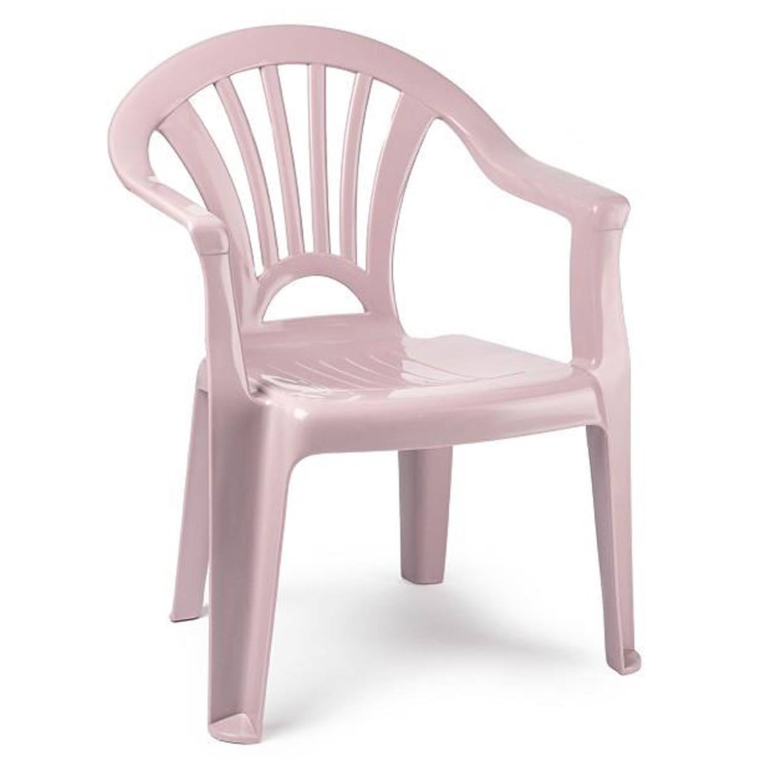 Plasticforte Kinderstoel van kunststof - roze - 35 x 28 x 50 cm - tuin/camping/slaapkamer