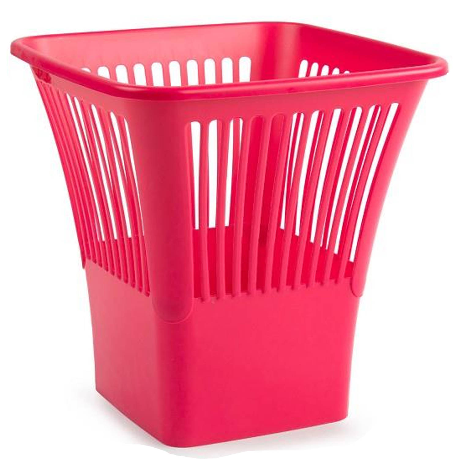 Plasticforte Afvalbak-vuilnisbak-kantoor prullenbak plastic fuchsia roze 30 cm Prullenmanden