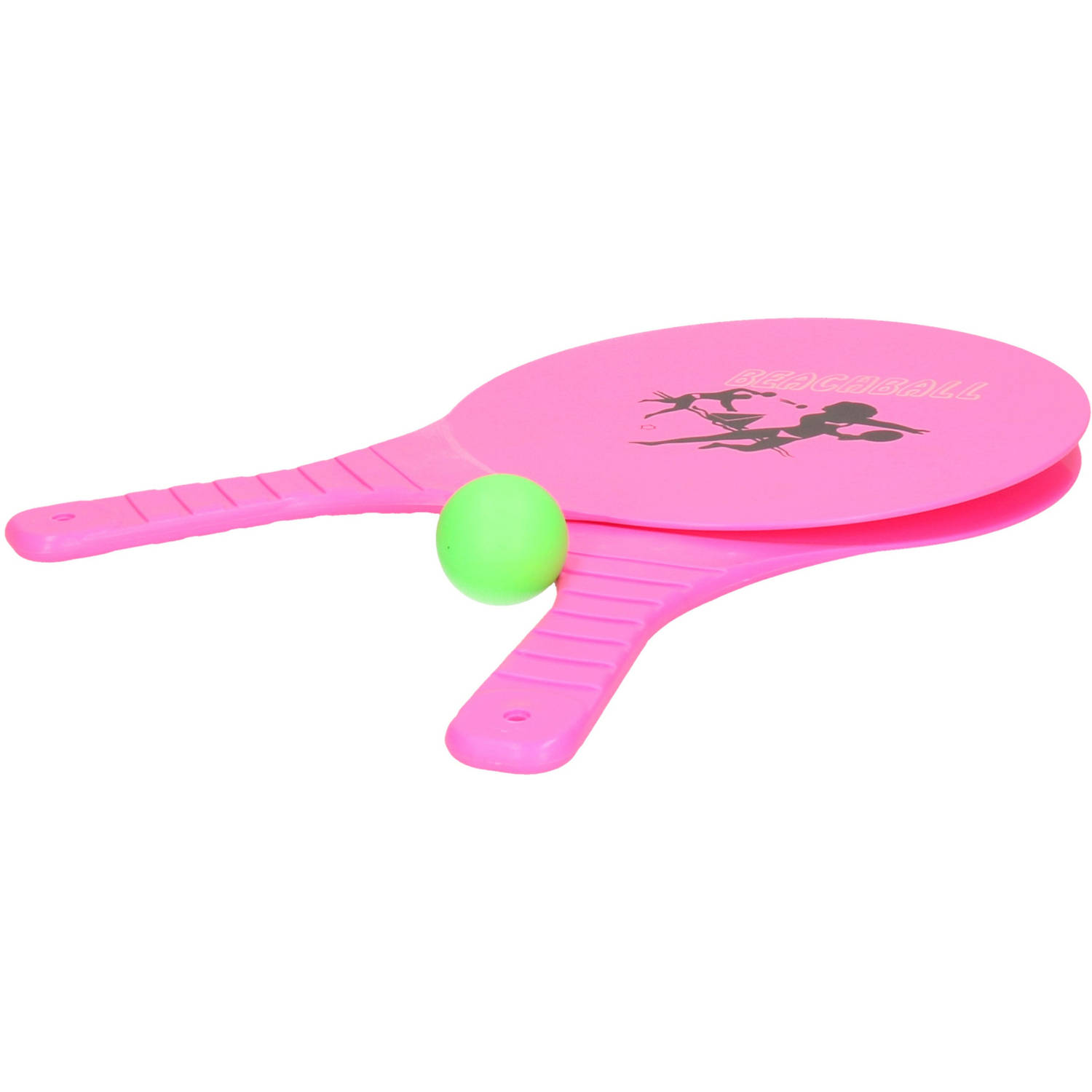 Summertime Beachball set buitenspeelgoed fuchsia roze Rackets-batjes en bal Tennis ballenspel Beachb