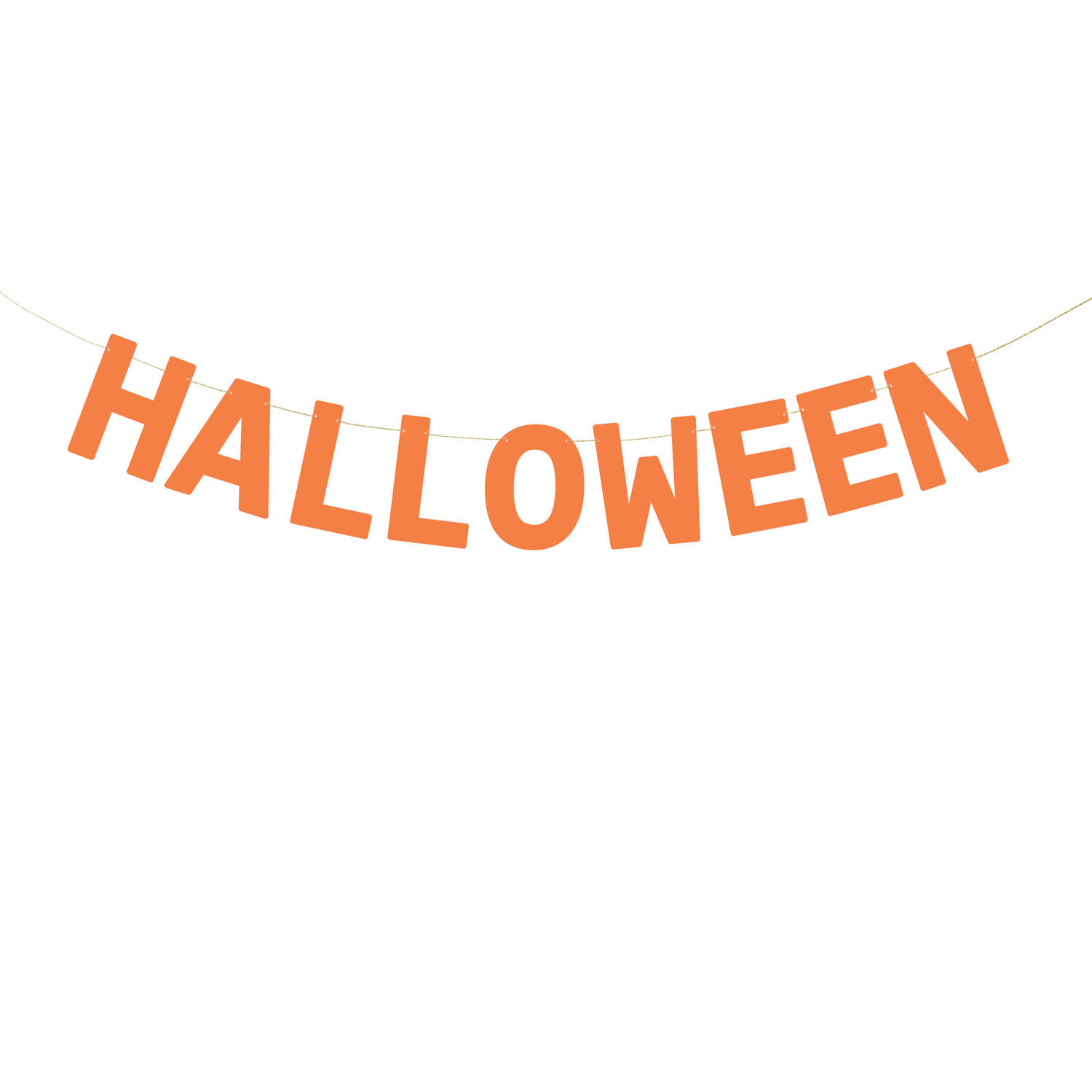 PartyDeco Halloween feestslinger/spandoek - 2,5 meter - oranje - van papier