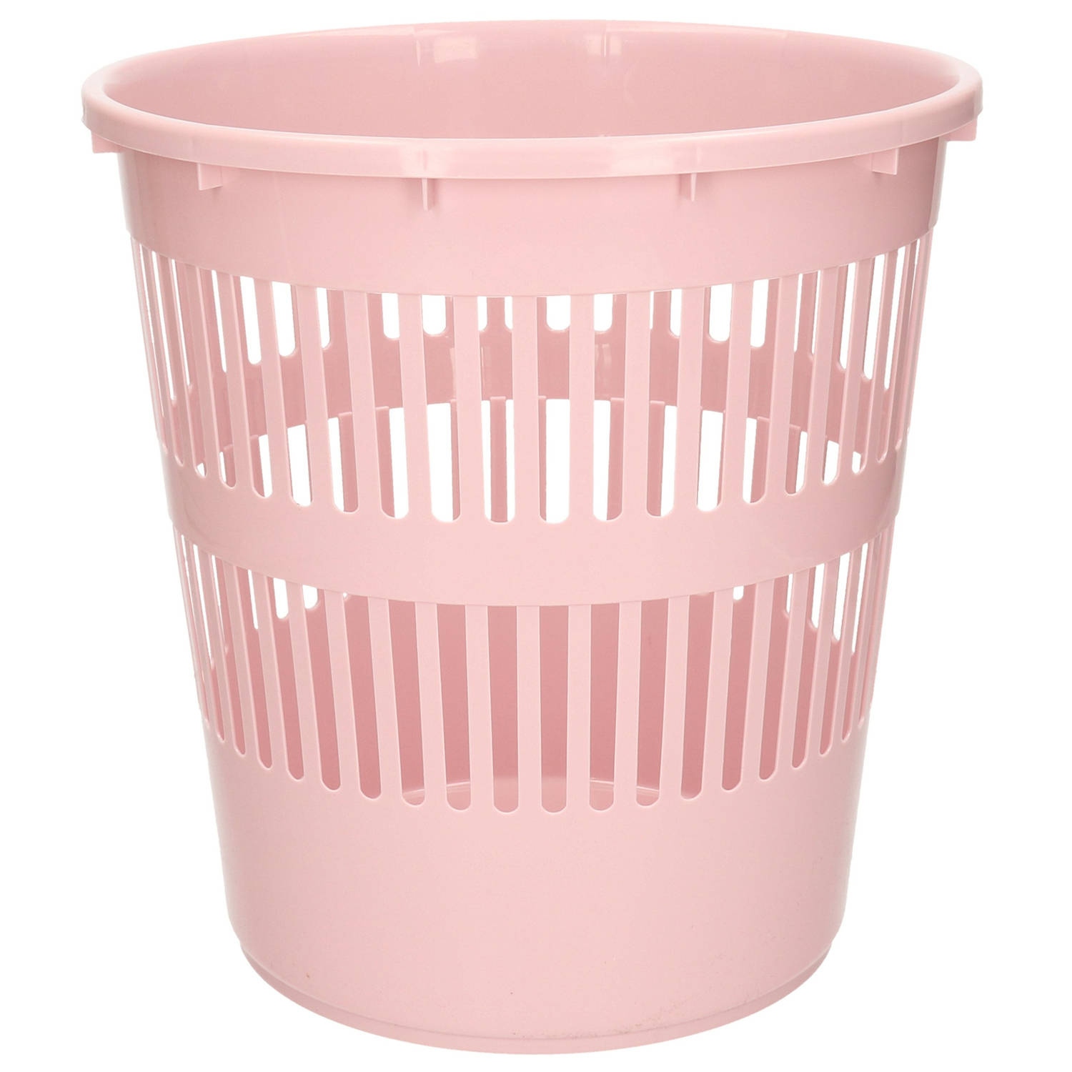 Plasticforte Afvalbak/vuilnisbak/kantoor prullenbak - plastic - roze - 28 cm - Prullenmanden