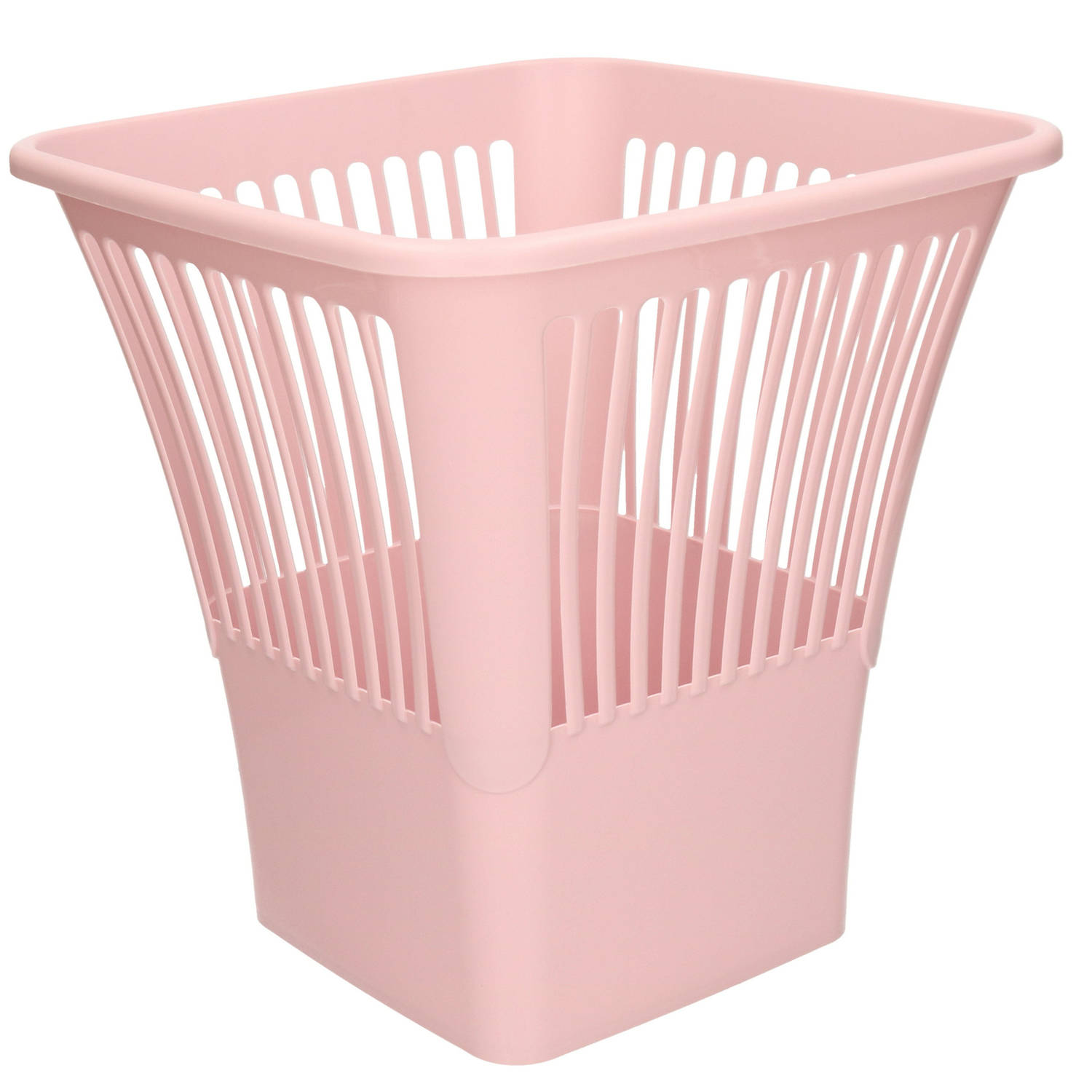Plasticforte Afvalbak/vuilnisbak/kantoor prullenbak - plastic - roze - 30 cm - Prullenmanden