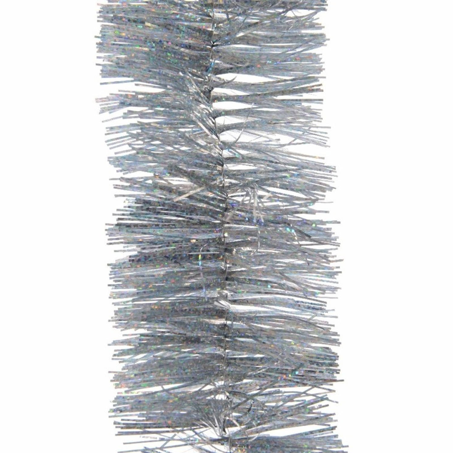 3x Kerstboom folie slinger zilver 270 cm zilveren kerstslingers