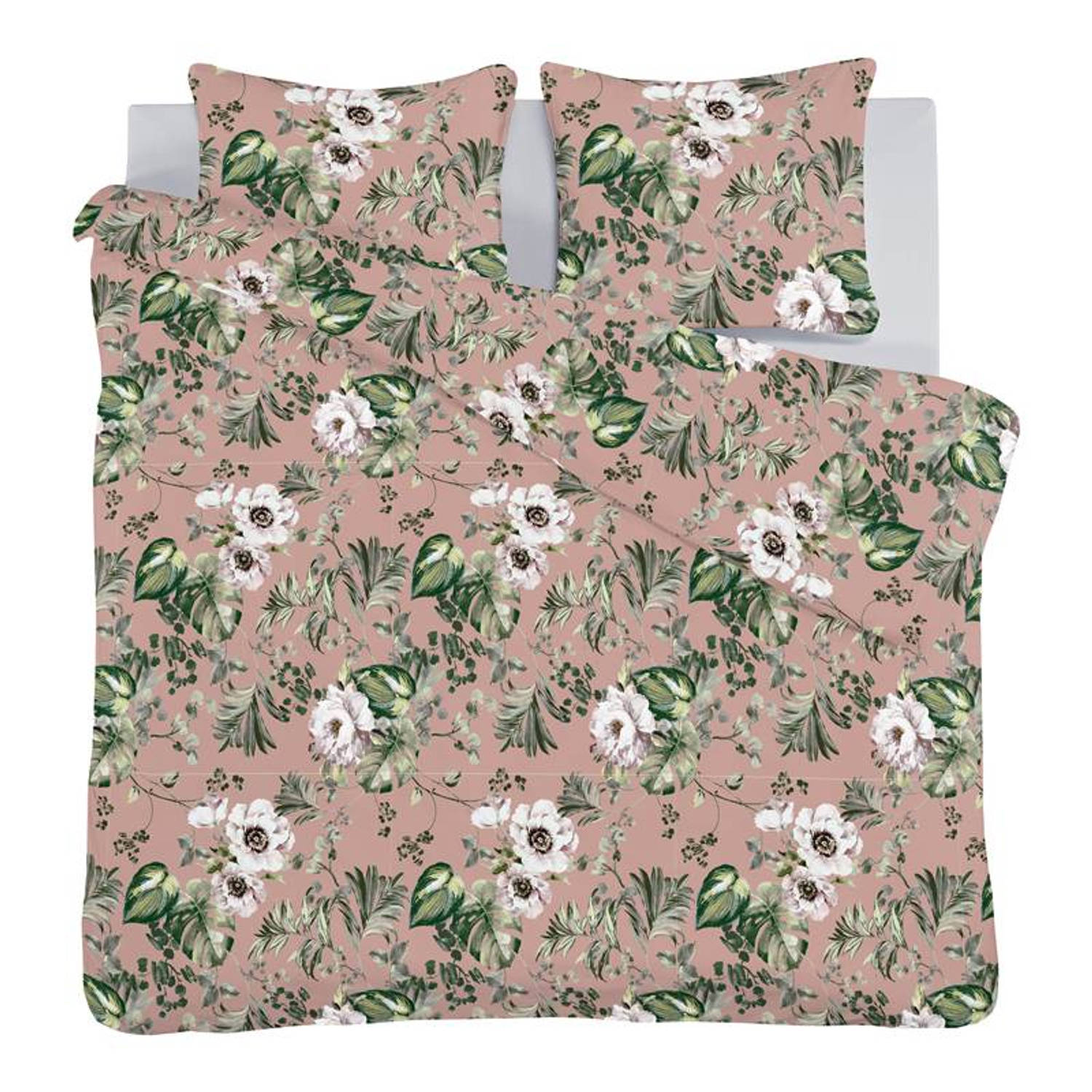 iSeng Fleur Dekbedovertrek - Tweepersoons - 2-persoons (200x200/220 cm + 2 slopen) - Pink