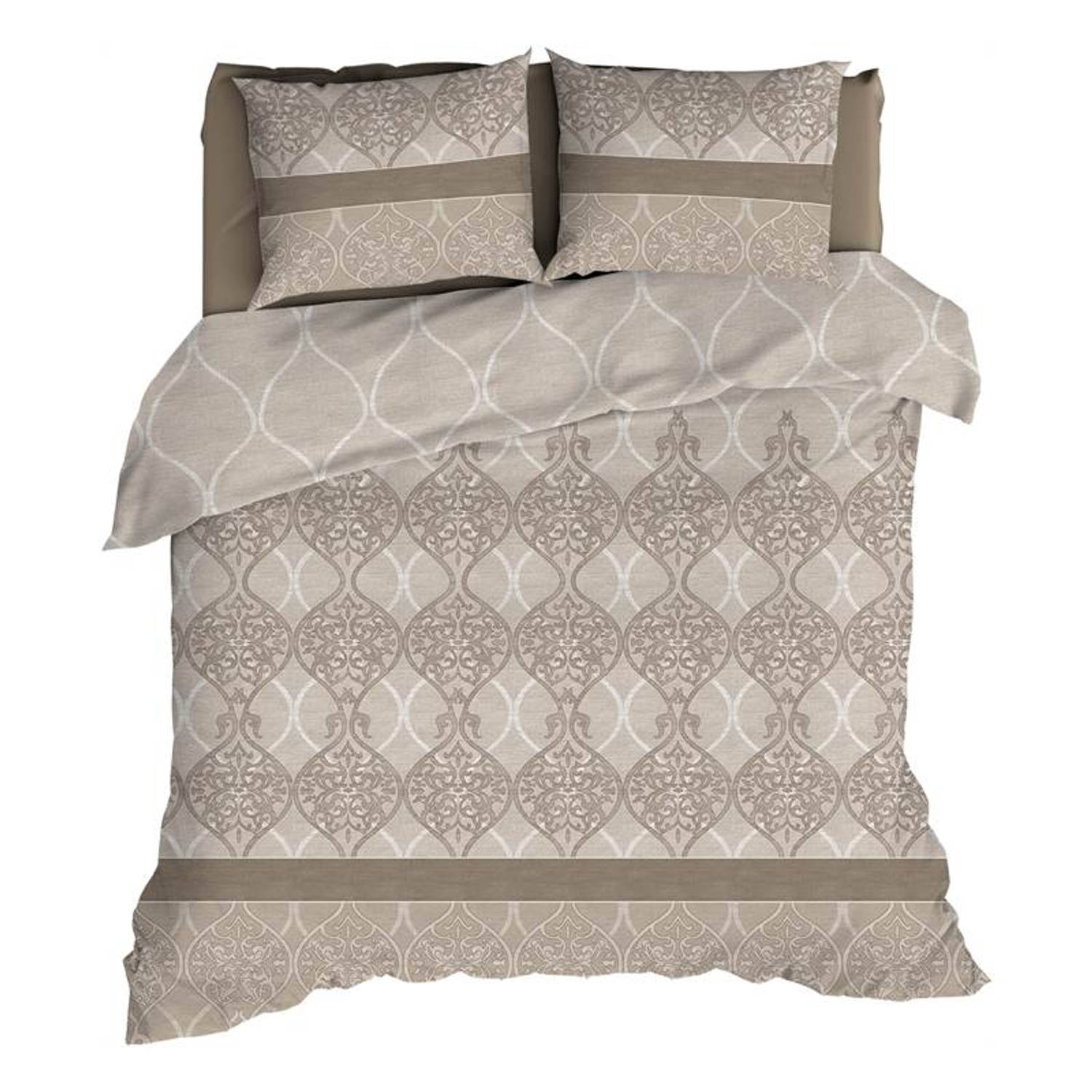 Romanette Megeve Dekbedovertrek - Tweepersoons - 200x200/220 cm - Taupe