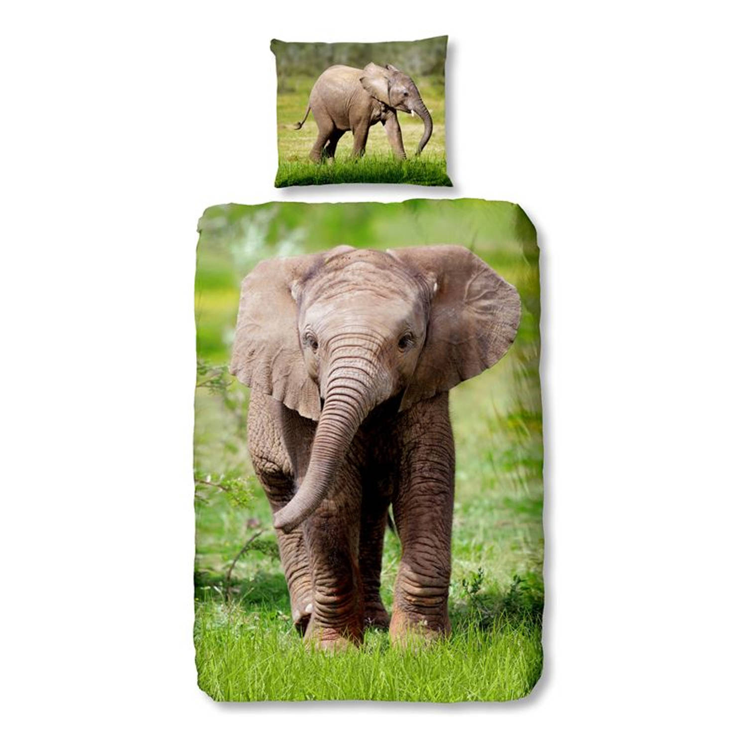 Good Morning Elephant Dekbedovertrek - Junior - 120x150 cm - Multi