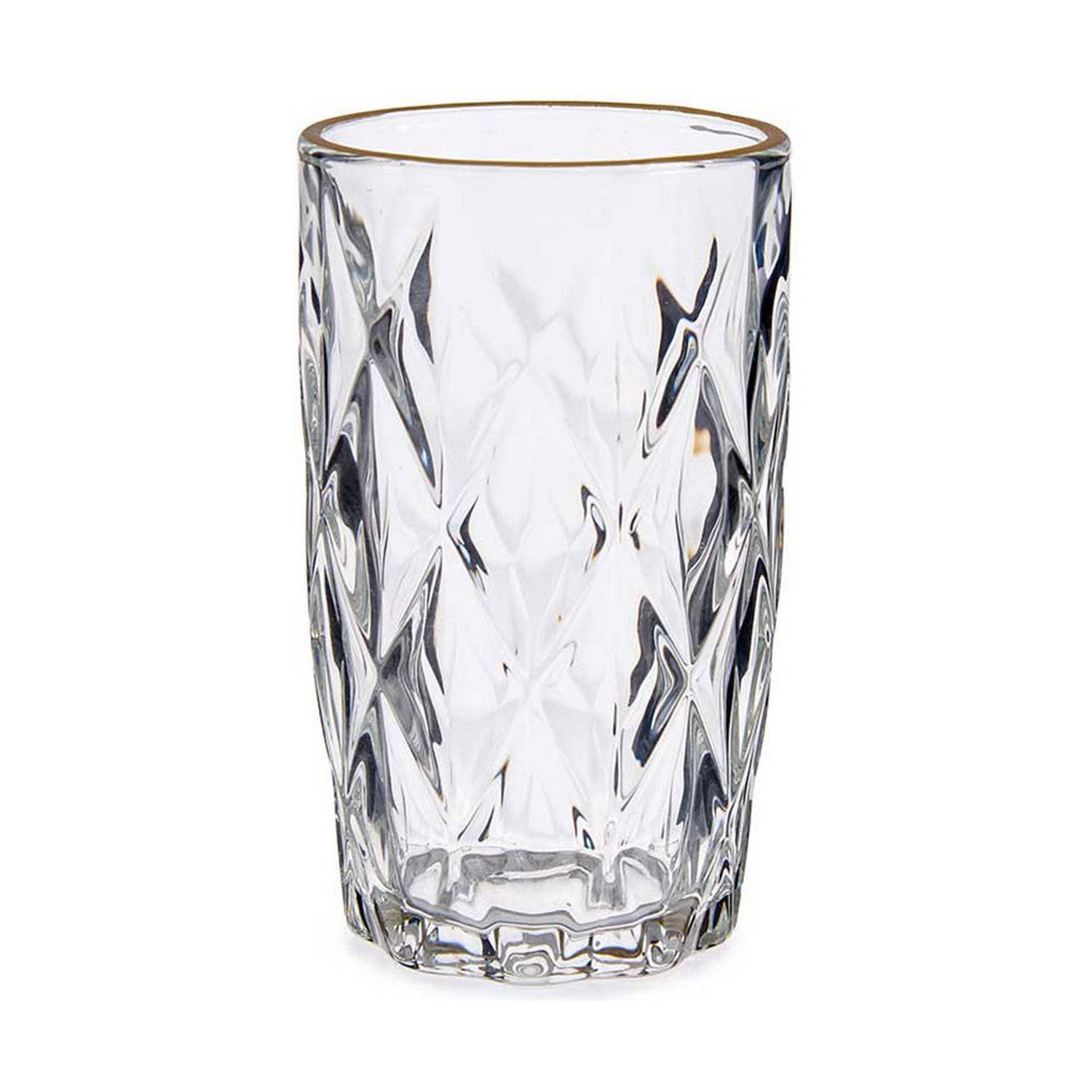 Glas Diamant Gouden Transparant Glas 6 Stuks (340 ml)
