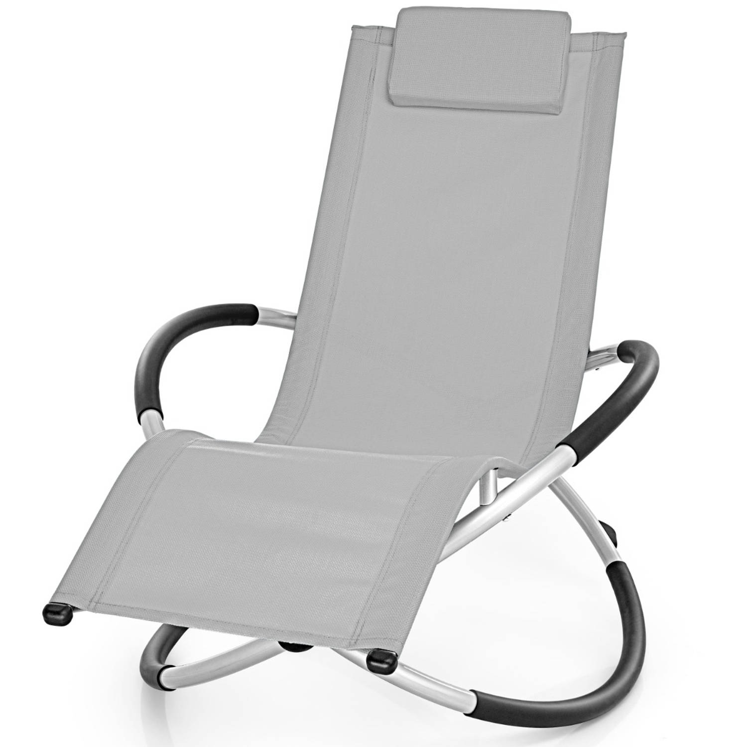 Tillvex- Ligstoel grijs, relaxstoel, schommelstoel, lounger
