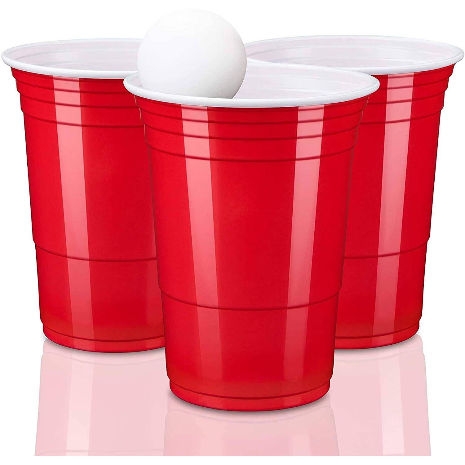TRESKO® rode partybekers 100 stuks beer pong party cups 473 ml (16 oz) bierpong bekers extra sterk