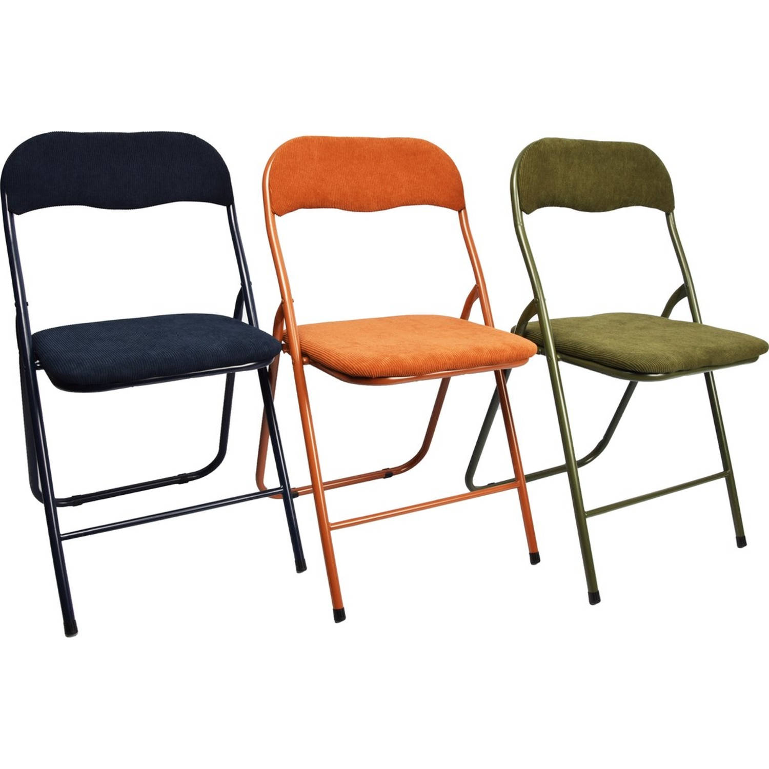 Klapstoel met zithoogte van 43 cm Vouwstoel velvet zitvlak en rug bekleed - stoel - tafelstoel- RIBCORD - tafelstoel - klapstoel - Velvet klapstoel - Luxe klapstoel - Met kussentje