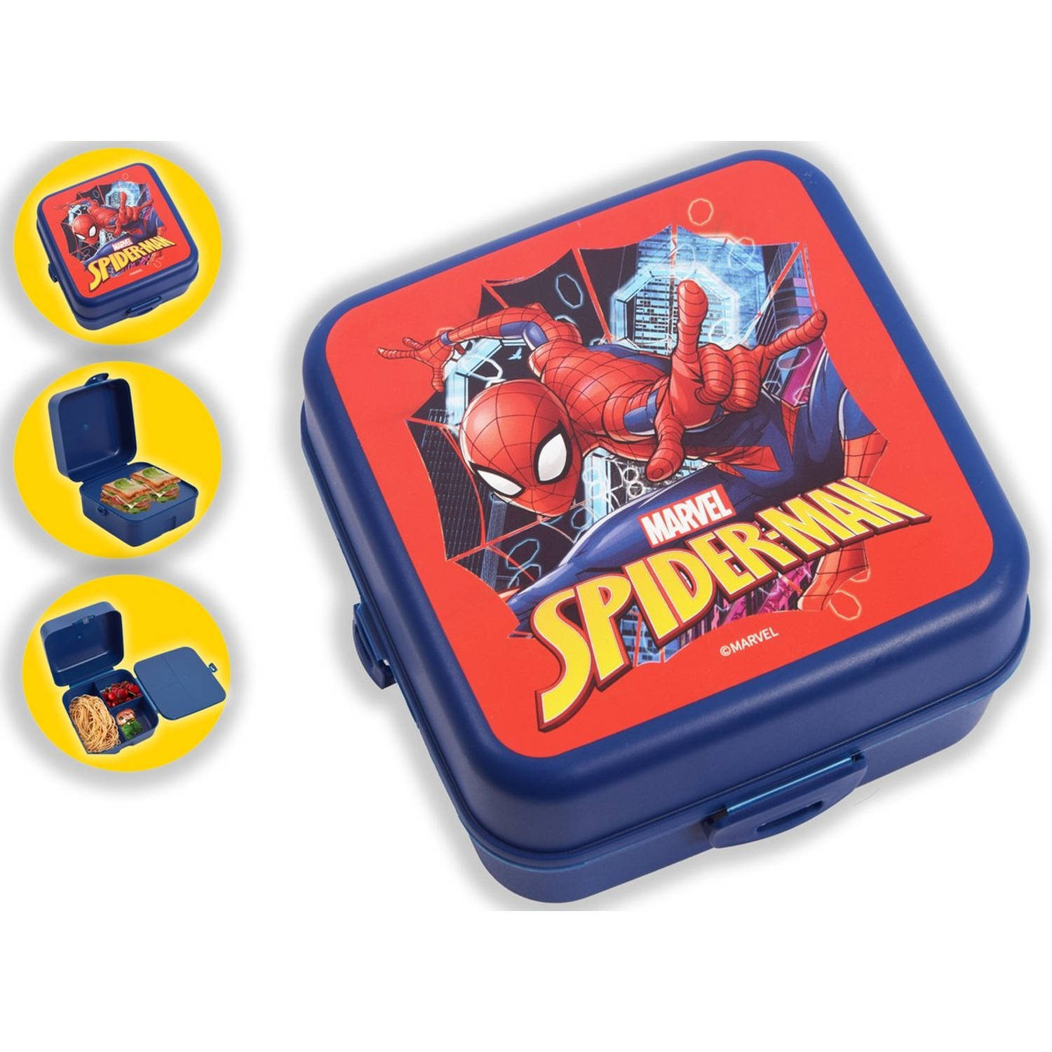 Broodtrommel voor kinderen spiderman - Lunchbox spiderman met 2 compartimenten voor een verse lunch