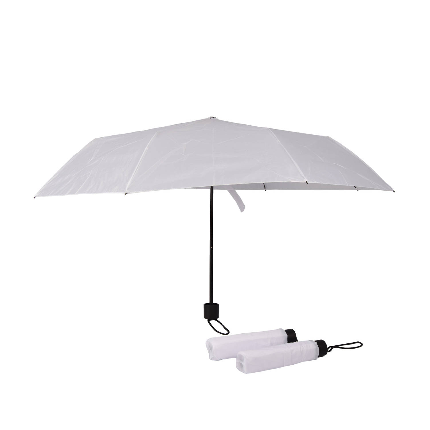 Set van 3 opvouwbare handopening paraplu's Stevig, 100 cm diameter Witte paraplu Goedkope parap