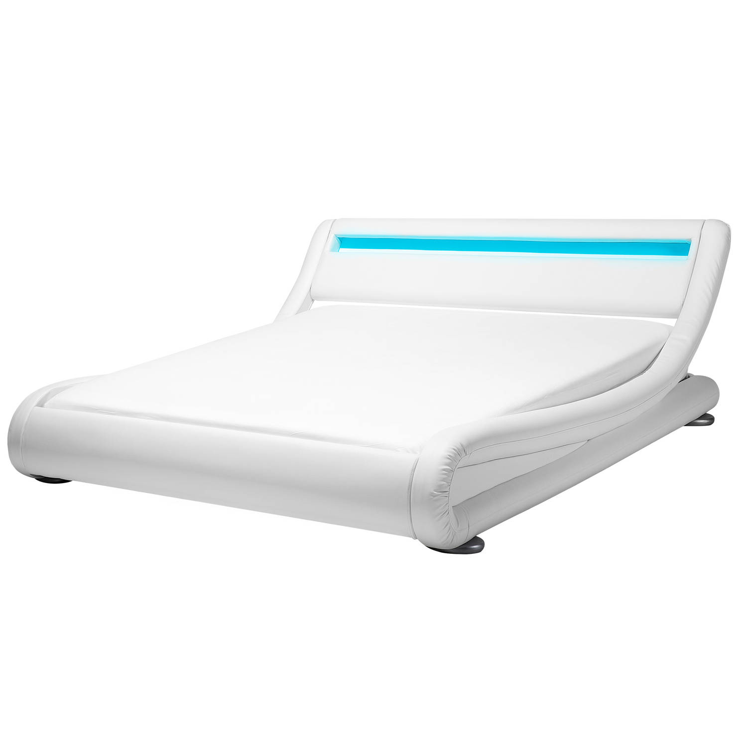 Beliani AVIGNON - Bed with LED - Wit - Kunstleer