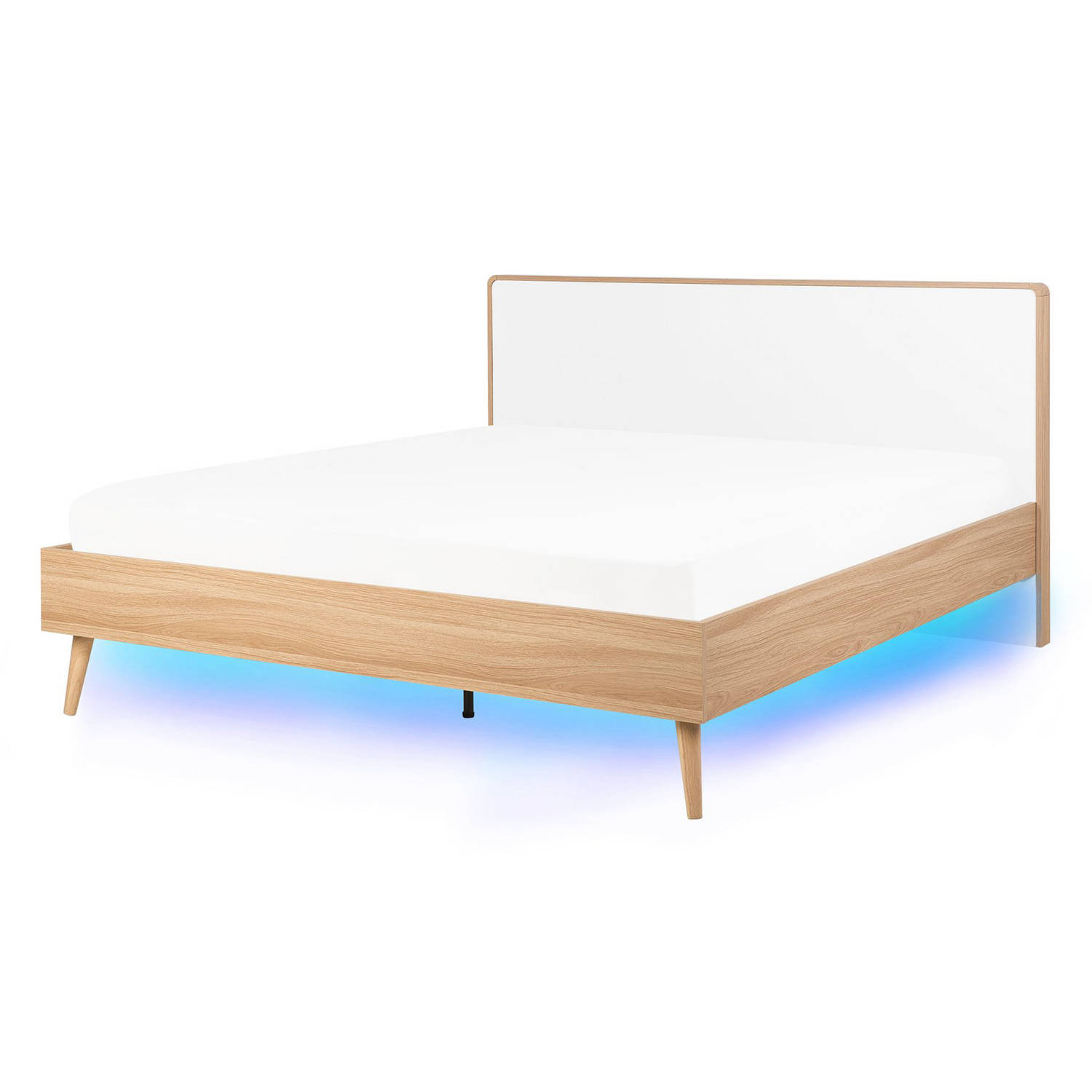 SERRIS - Tweepersoonsbed LED - Wit - 140 x 200 cm - Vezelplaat