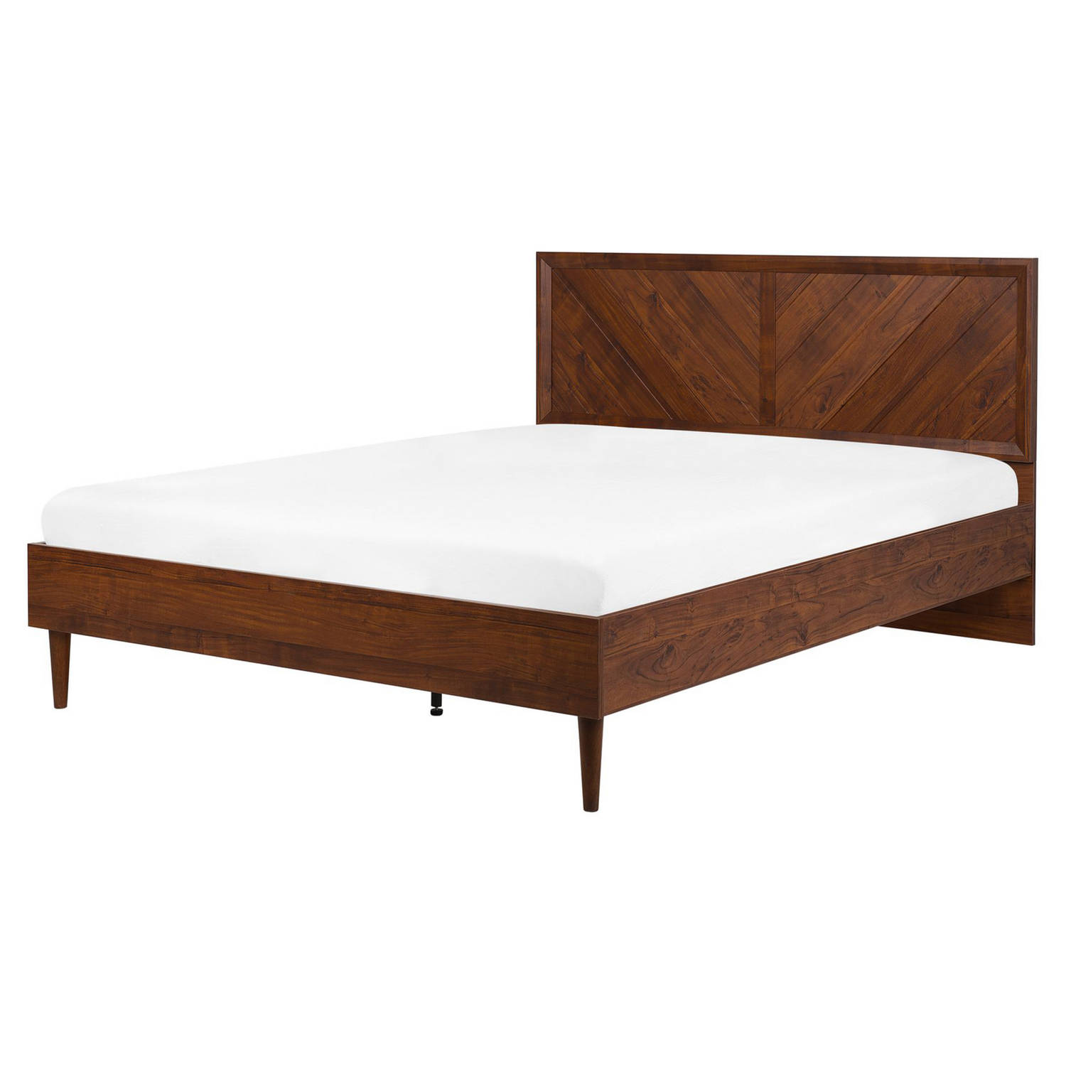 Beliani MIALET Bed Donker houtkleur Vezelplaat 160x200