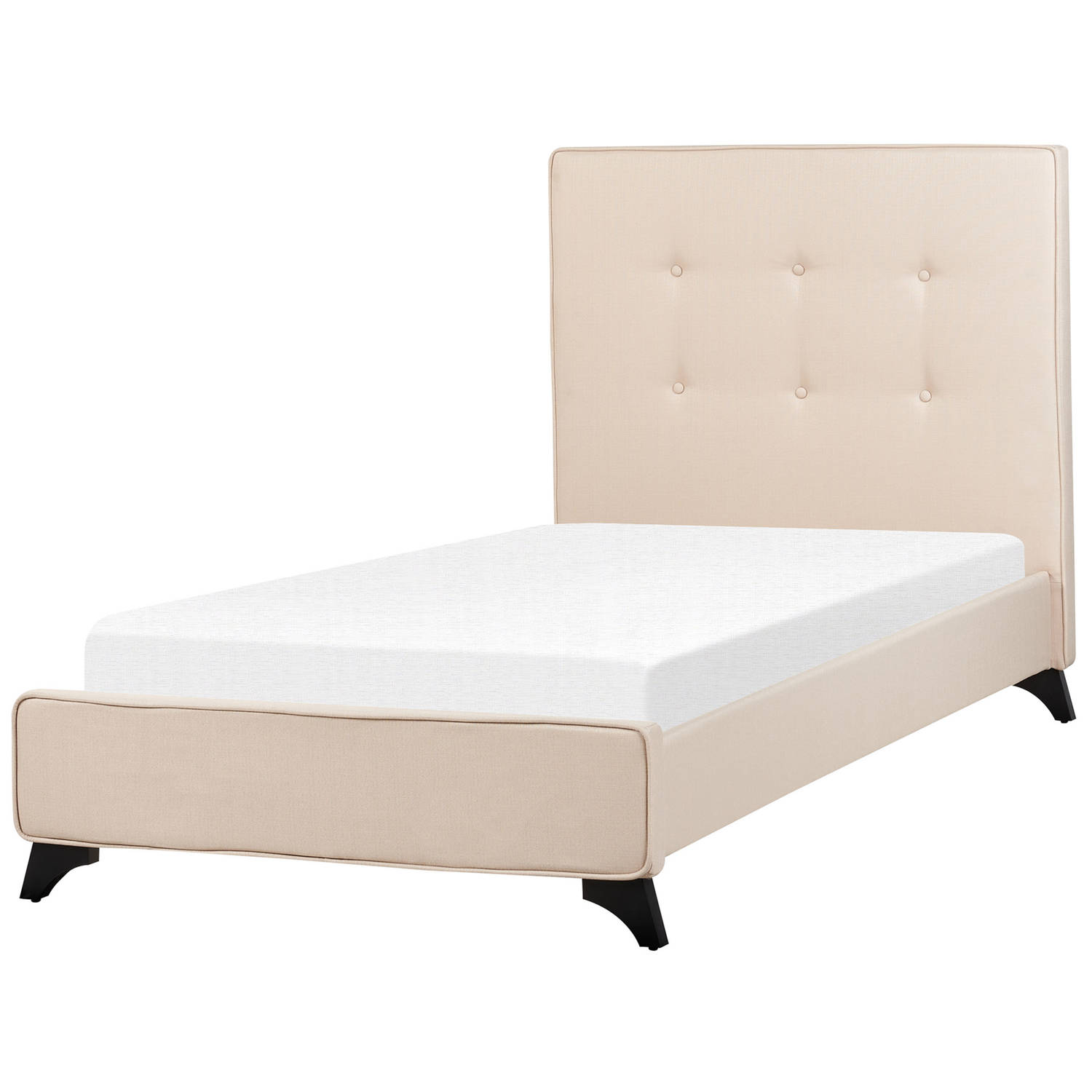 Beliani Ambassador Bed Beige Stof