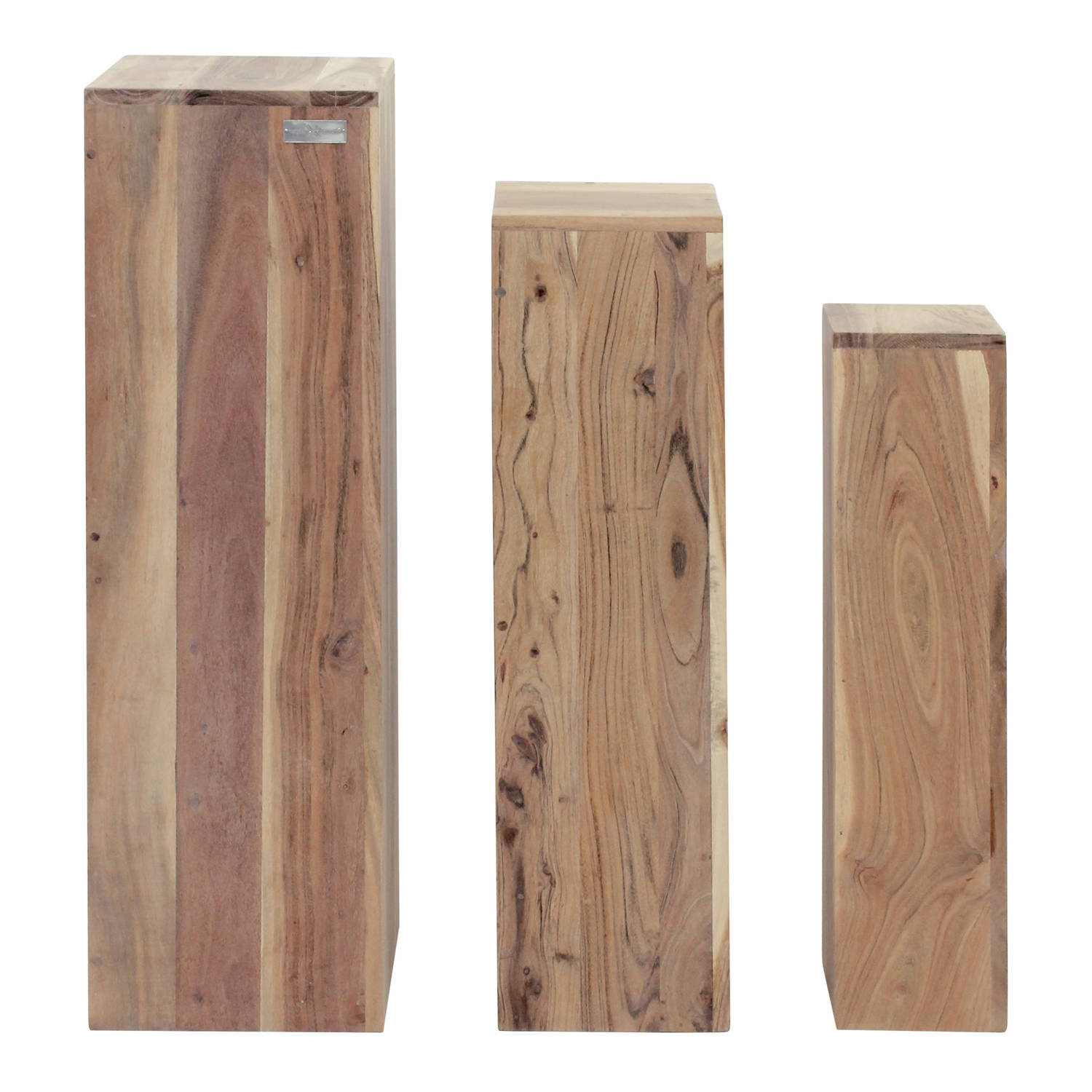 Set van 3 massief acacia houten zuilen
