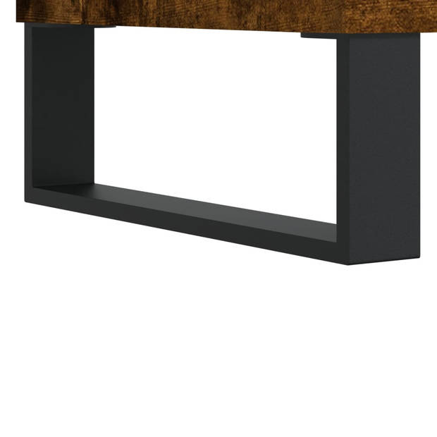 The Living Store TV-meubel - Ijzeren poten - Gerookt eiken - 80 x 36 x 50 cm