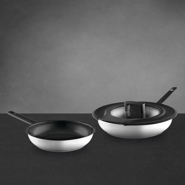 BergHOFF - Downdraft Koekenpannen Set, 3-Delig, 24 cm + 28 cm - BergHOFF Essentials Uqonic