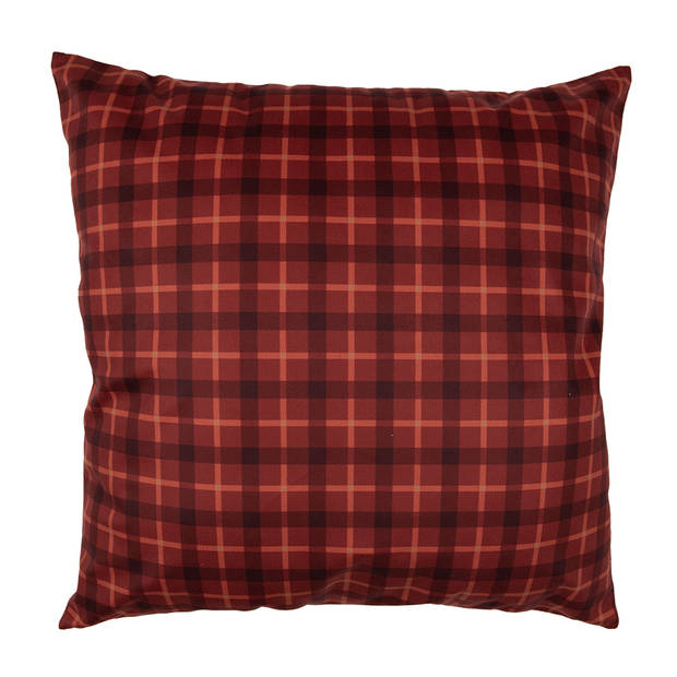 Clayre & Eef Kussenhoes 45x45 cm Rood Bruin Polyester Hert Sierkussenhoes Rood Sierkussenhoes