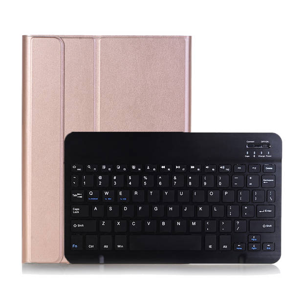 Basey Samsung Galaxy Tab A7 Hoes Toetsenbord Hoesje Keyboard Case Cover - Rose Goud