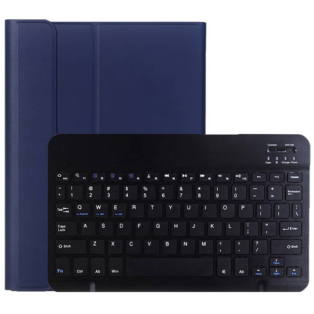 Basey Samsung Galaxy Tab A7 Hoes Toetsenbord Hoesje Keyboard Case Cover - Donkerblauw