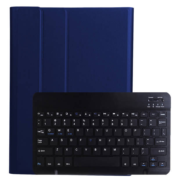 Basey Samsung Galaxy Tab A 10.1 2019 Hoes Toetsenbord Hoesje Keyboard Case Cover - Donkerblauw