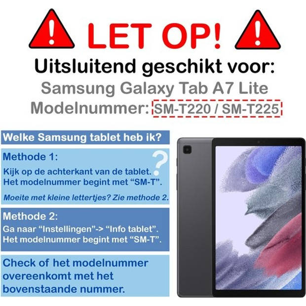 Basey Samsung Galaxy Tab A7 Lite Hoesje Kunstleer Hoes Case Cover -Sterrenhemel