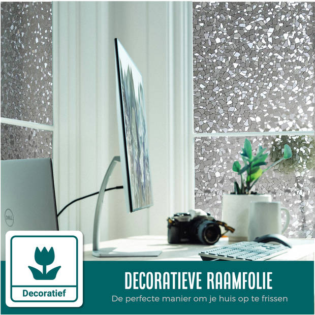 Homewell Raamfolie HR++ 60x200cm - Isolerend & Zonwerend - Anti inkijk - Statisch - Splinter