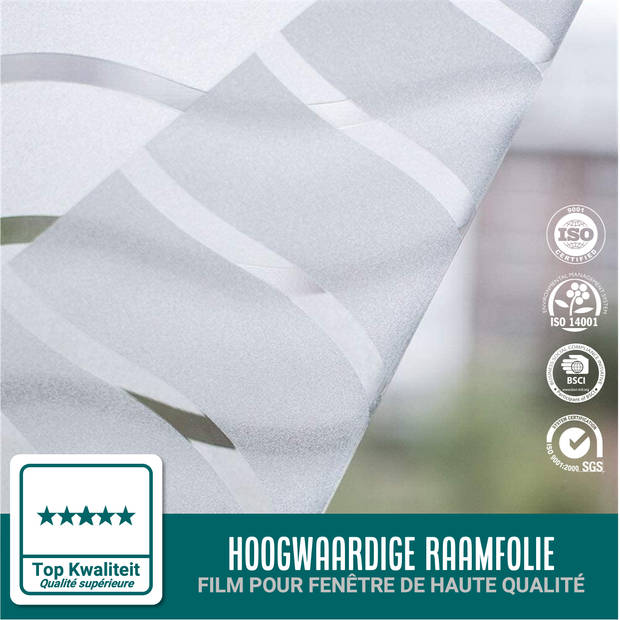 Homewell Raamfolie HR++ 60x200cm - Isolerend & Zonwerend - Anti inkijk - Statisch - Golven