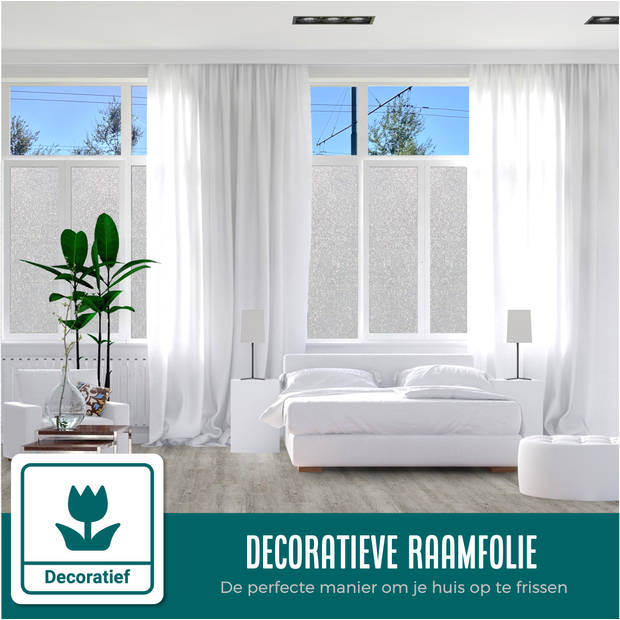 Homewell Raamfolie HR++ 60x200cm - Isolerend & Zonwerend - Anti inkijk - Statisch - Glitter