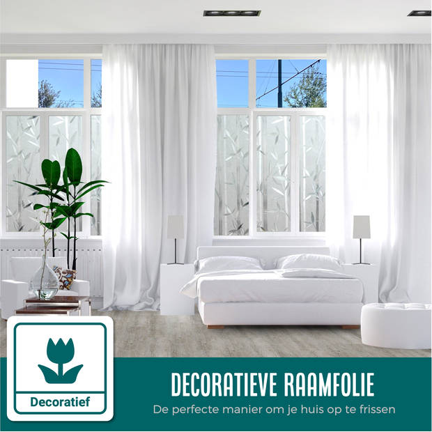 Homewell Raamfolie HR++ 60x200cm - Zonwerend & Isolerend - Statisch - Bamboe