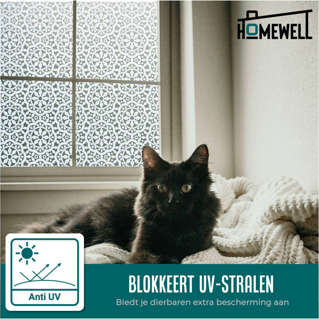 Homewell Raamfolie HR++ 70x300cm - Isolerend & Zonwerend - Anti inkijk - Statisch - Kant