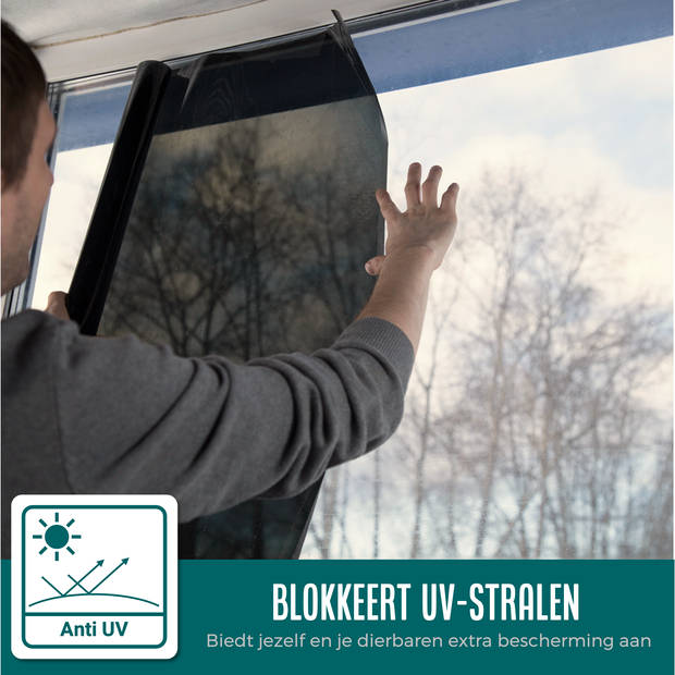 Homewell Zonwerende Raamfolie 30x300cm - UV protectie - Isolerend & Zelfklevend- Zwart Tint 39% - HR+
