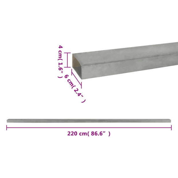 vidaXL Schuttingpalen 40 st 220 cm staal zilverkleurig