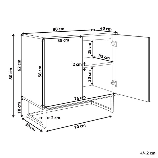 Beliani ALASKA - Sideboard-Wit-MDF