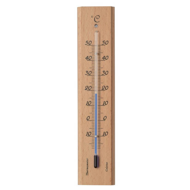 Nature - Muurthermometer hout h19 cm