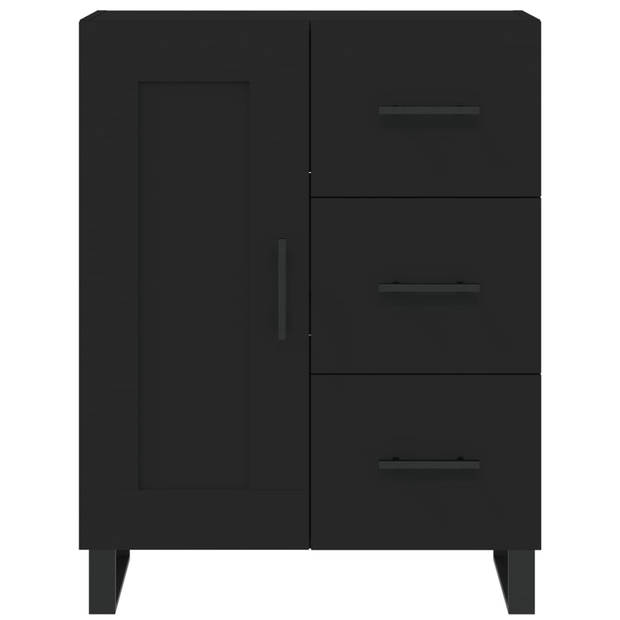 The Living Store Dressoir - Zwart - 69.5 x 34 x 90 cm - Duurzaam bewerkt hout en metaal