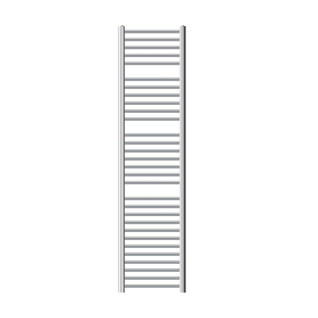 Elektrische badkamerradiator met verwarmingselement 1200W 400x1800 mm Chroom recht met zijaansluiting & thermostaat