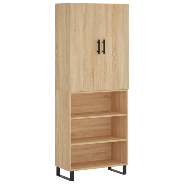 vidaXL Hoge kast 69,5x34x180 cm bewerkt hout sonoma eikenkleurig