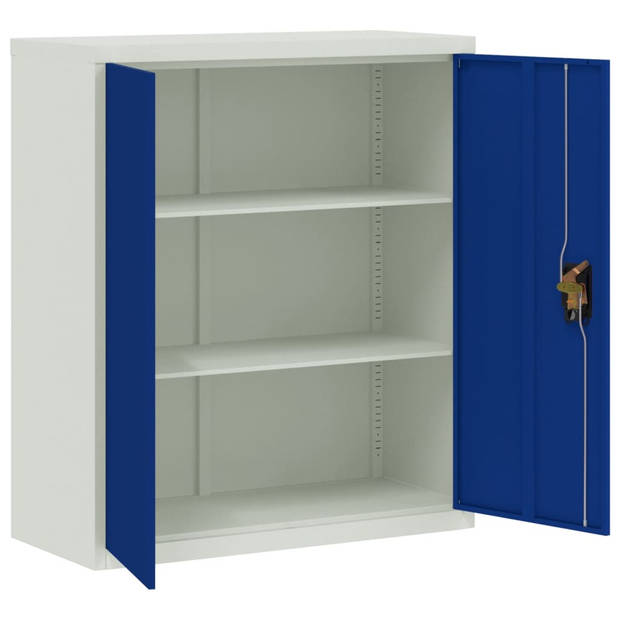 vidaXL Archiefkast 90x40x105 cm staal lichtgrijs en blauw