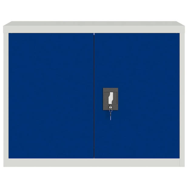 vidaXL Archiefkast 90x40x70 cm staal lichtgrijs en blauw