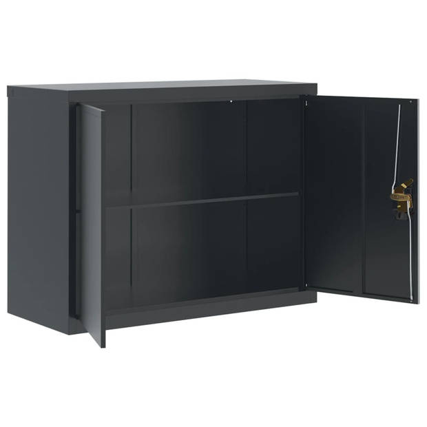 vidaXL Archiefkast 90x40x110 cm staal antracietkleurig