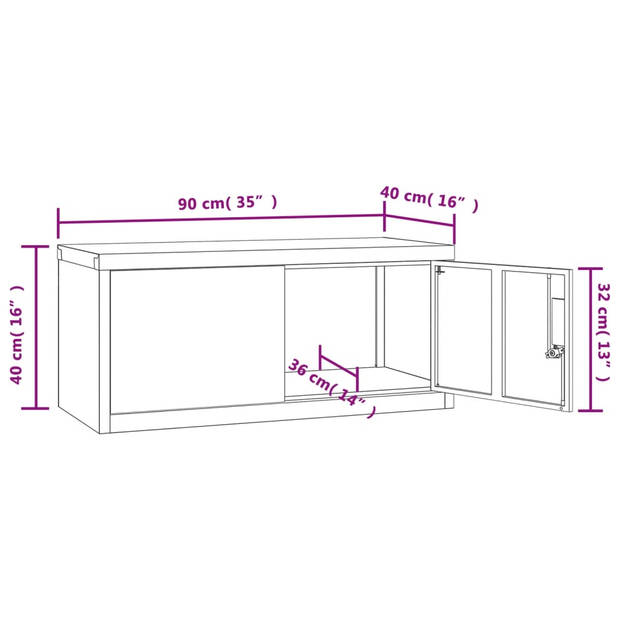 vidaXL Archiefkast 90x40x40 cm staal antracietkleurig