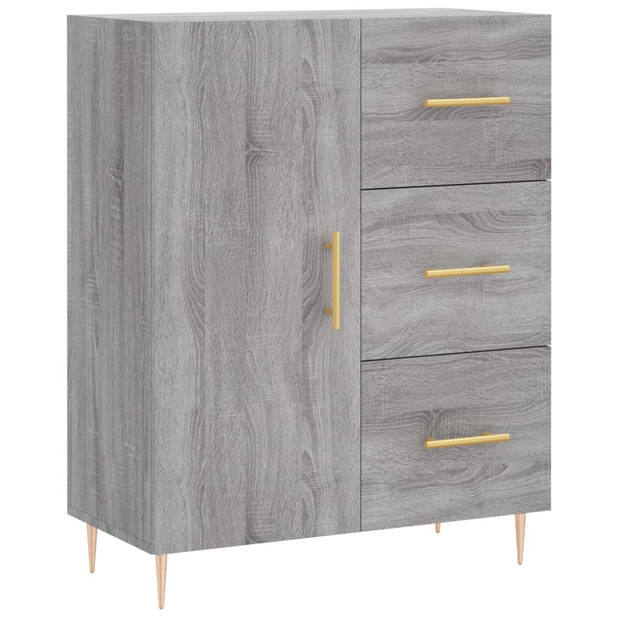 vidaXL Hoge kast 69,5x34x180 cm bewerkt hout grijs sonoma eikenkleurig