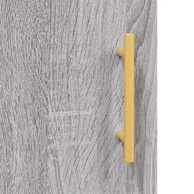 The Living Store Zwevende Wandkast - Grijs Sonoma Eiken - 60 x 31 x 60 cm - Duurzaam materiaal